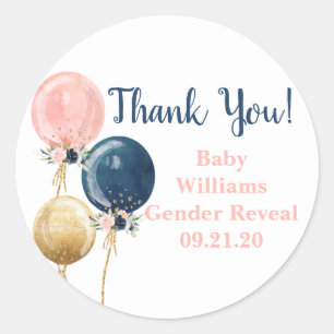 Gender Reveal Party Classic Round Sticker