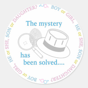 Gender Reveal Party Classic Round Sticker
