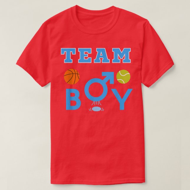 Gender Reveal Party Cool Team Boy  T-Shirt (Design Front)