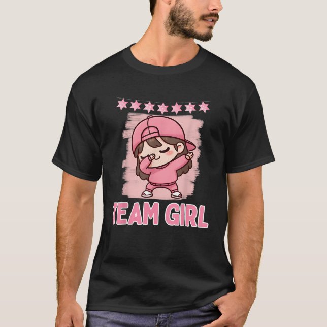 Gender Reveal Party Day Team Girl Cute Baby Pink T T-Shirt (Front)