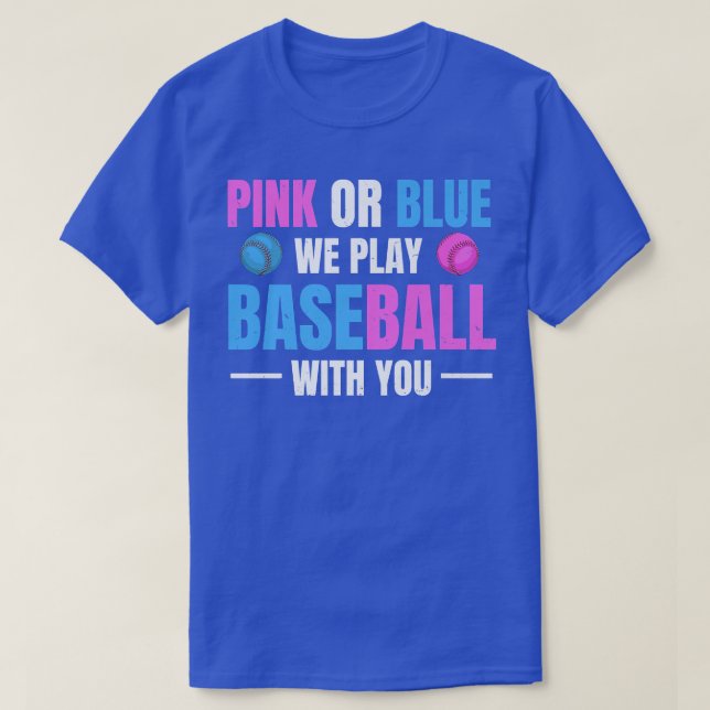 Gender Reveal Party Design for a Baseball Player  T-Shirt (Design Front)