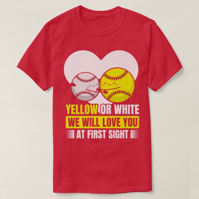 Gender Reveal Party Design for Baseball & Softball T-Shirt (Design Front)