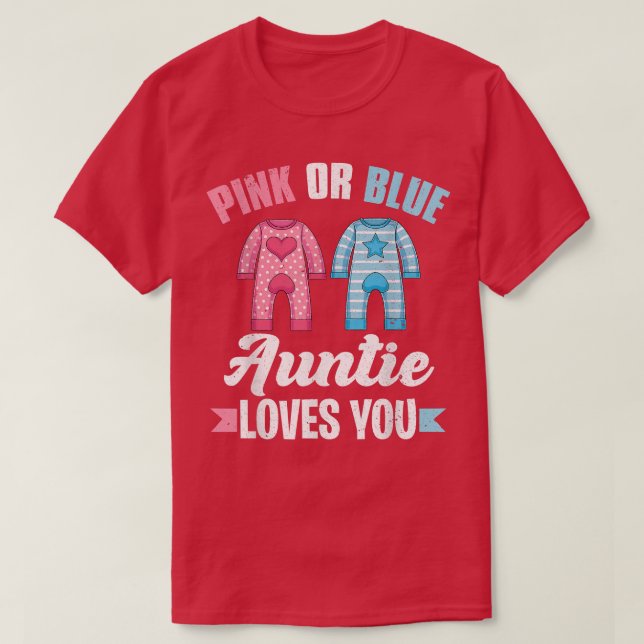 Gender Reveal Party Future Auntie Baby Shower Gend T-Shirt (Design Front)