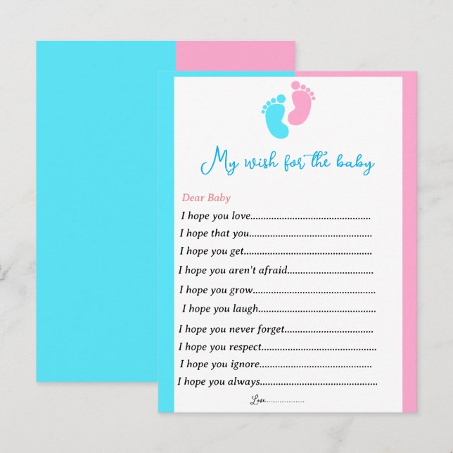 Gender reveal party games wishes for the baby  pos postcard (Front/Back)