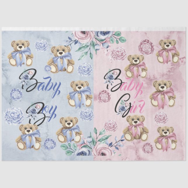 Gender Reveal Party & Gatherings Boy or Girl Tissue Paper (Front)