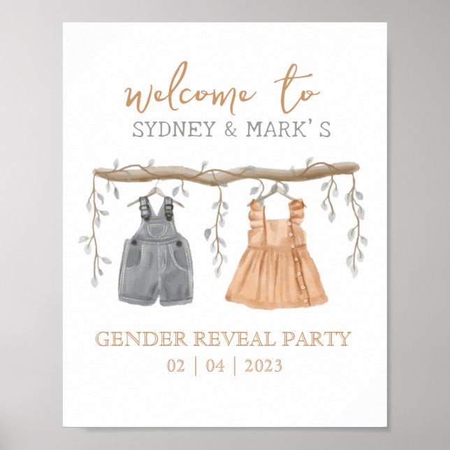 Gender reveal Party, He or She, Welcome, Baby  Poster (Front)
