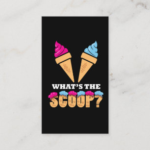 Gender Reveal Party - Ice cream What the scoop? Business Card
