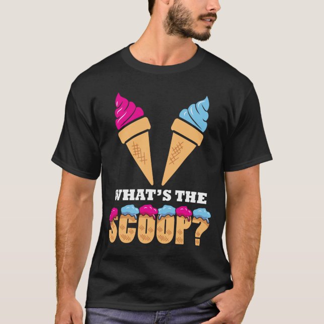 Gender Reveal Party - Ice cream What the scoop? T-Shirt (Front)