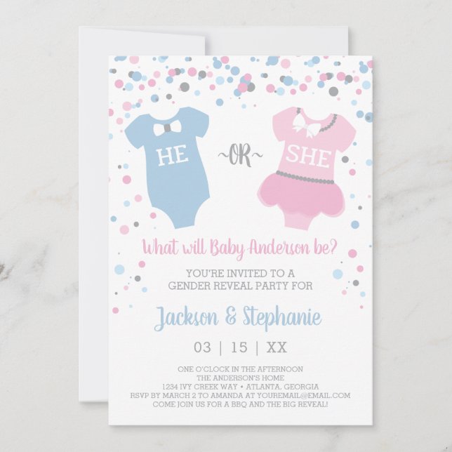 Gender Reveal Party Invitation (Front)