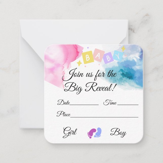 Gender Reveal Party invitation (Front)
