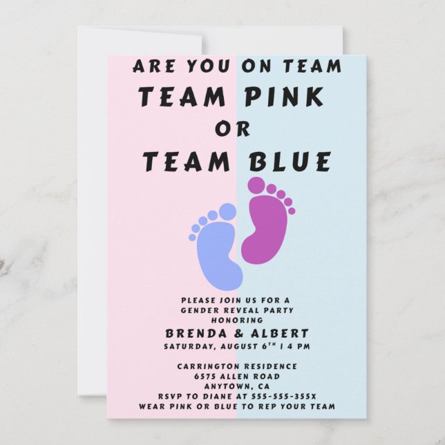 Gender Reveal Party Invitation (Front)