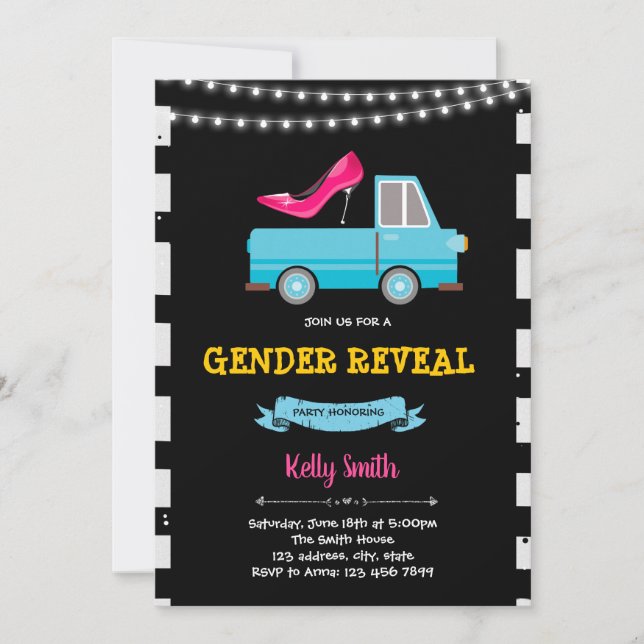 Gender reveal party invitation (Front)