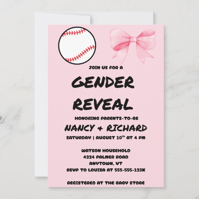 Gender Reveal Party  Invitation (Front)