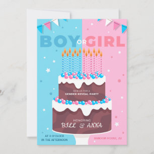 Gender Reveal Party Invitation cake