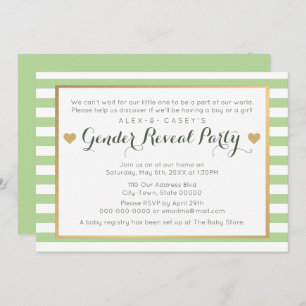 Gender Reveal Party Invitation - Classic Stripes