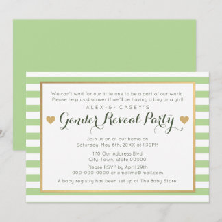 Gender Reveal Party Invitation - Classic Stripes
