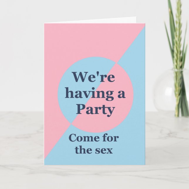 Gender Reveal Party Invitation Pink and Blue (Front)