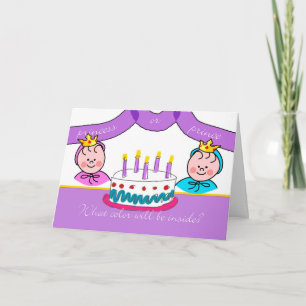 Gender Reveal Party Invitation, Royalty Card