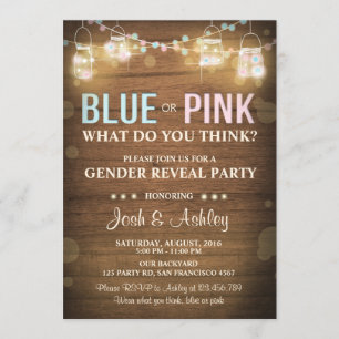 Gender reveal party invitation Rustic Wood Shower
