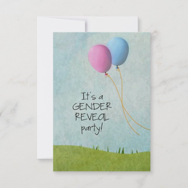 Gender Reveal Party Invitations - Balloons - 3.5x5 (Front)