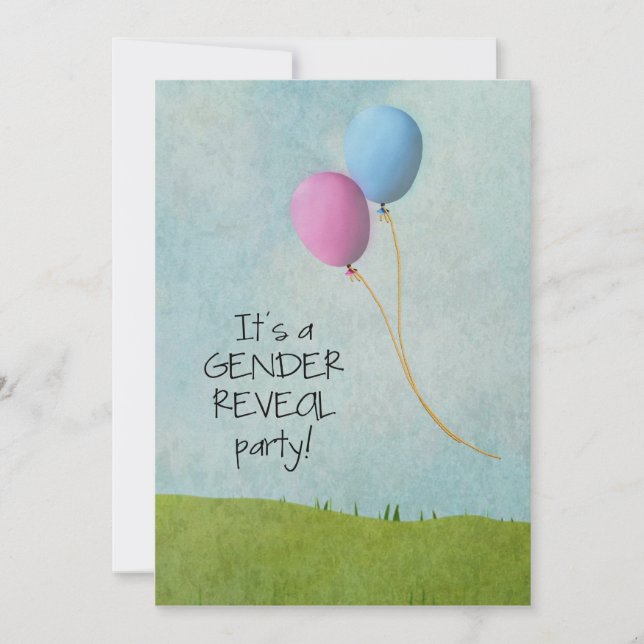 Gender Reveal Party Invitations - Balloons - 5x7 (Front)