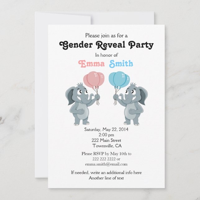 Gender Reveal party invites (Front)