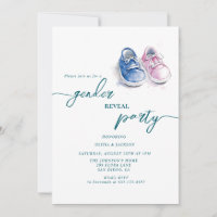gender reveal party pink and blue sneakers 