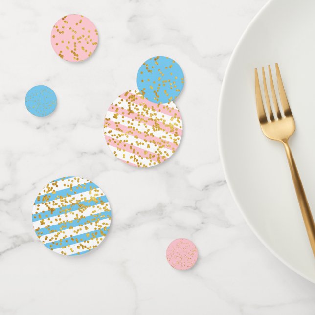 Gender Reveal Party Pink and Blue Table Confetti (Group)