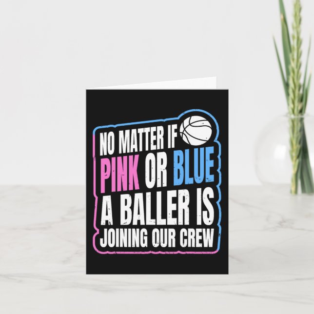 Gender Reveal Party Quote for a Basketball Player  Card (Front)