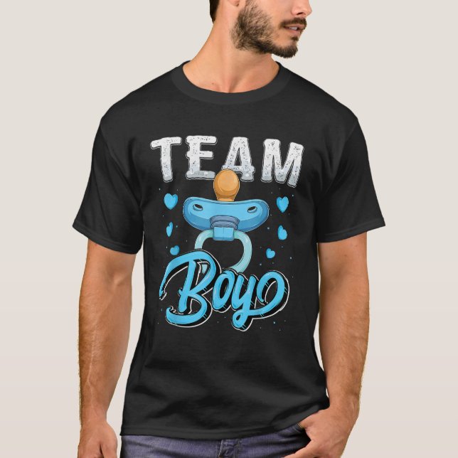 Gender reveal party Team Boy baby shower matching  T-Shirt (Front)