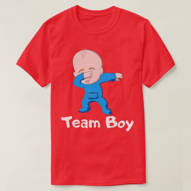 Gender Reveal Party Team Boy Dabbing Baby  T-Shirt (Design Front)