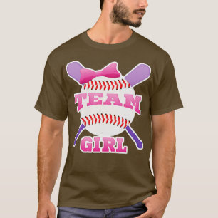Gender Reveal Party Team Girl Pink Baseball T-Shirt