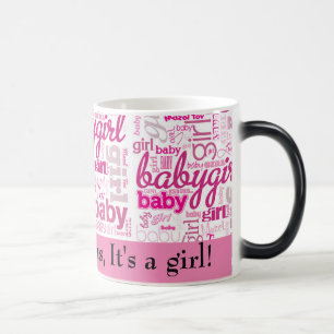 Gender Reveal PINK Baby Girl Custom Text Magic Mug