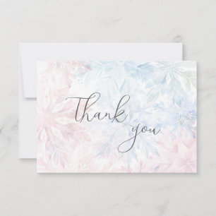 Gender Reveal Pink Blue Snowflake Thank You