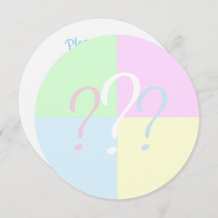 Gender reveal question mark invitation