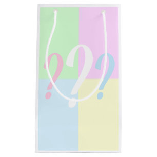 Gender reveal question mark small gift bag