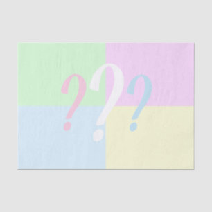 Gender reveal question mark tissue paper