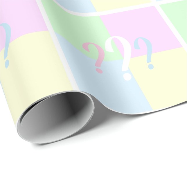 Gender reveal question mark wrapping paper (Roll Corner)