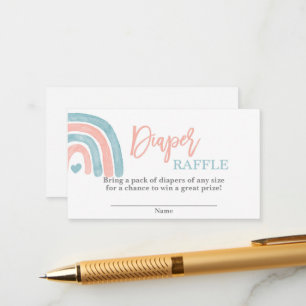 Gender reveal rainbow Diaper Raffle Enclosure Card