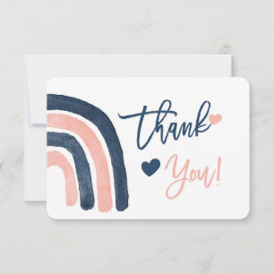 Gender Reveal Rainbow thank you card
