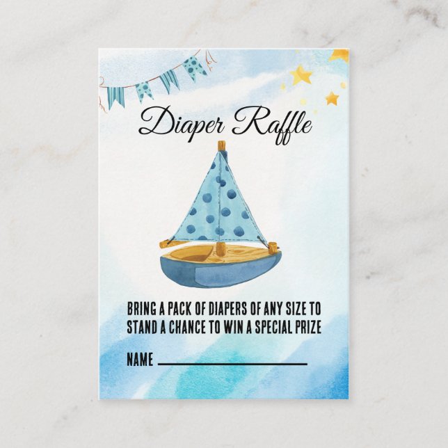 Gender Reveal Sailboat  Enclosure Card (Front)