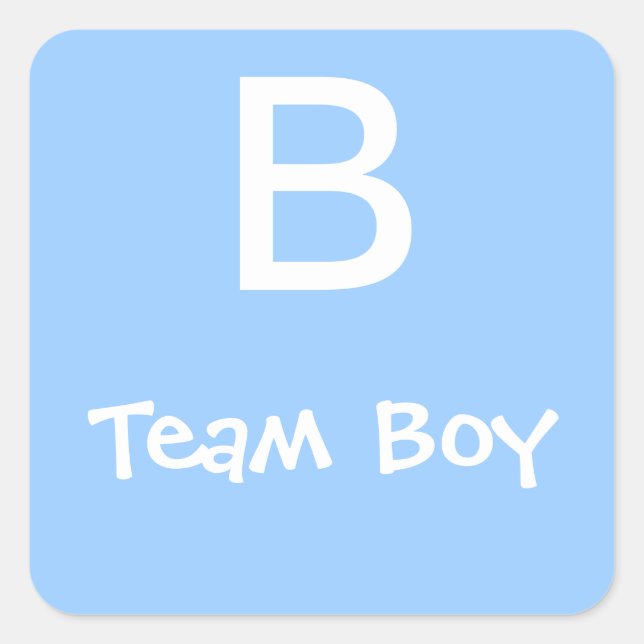 Gender Reveal Shower Team Boy Square Sticker (Front)