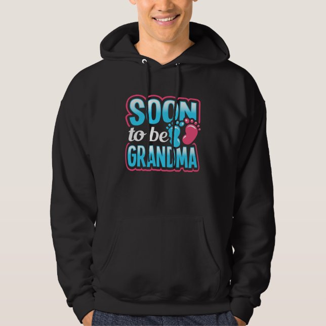 Gender Reveal Soon To Be Grandma Pregnancy Announc Hoodie (Front)