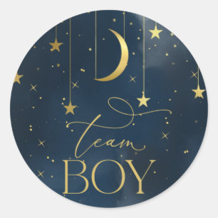 Gender Reveal Sticker , Team Boy Navy Blue Sticker
