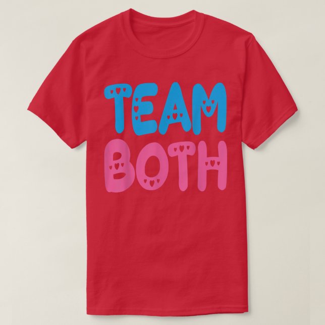 Gender reveal team both baby family party funny  T-Shirt (Design Front)