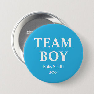 Gender reveal Team Boy blue any theme 7.5 Cm Round Badge