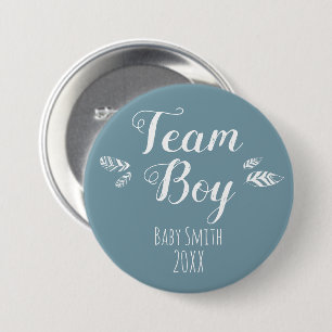 Gender reveal Team boy blue  Button
