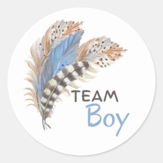 Gender Reveal Team Boy Blue Sticker