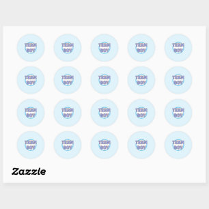 Gender reveal team boy classic round sticker