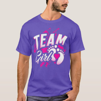 Gender Reveal Team Girl Baby Shower Party Gift Pin T-Shirt